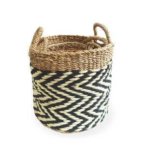 Wicker Storage Basket l Ula Zigzag Basket-Set of 3