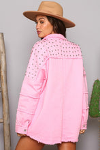 Pink Studded Frayed Jacket