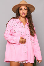 Pink Studded Frayed Jacket