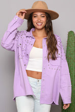 Baby Lilac Studded Frayed Jacket