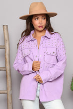 Baby Lilac Studded Frayed Jacket