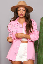 Pink Studded Frayed Jacket