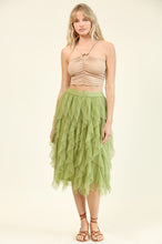 Lt Sage Embellished Tulle Layered Midi Skirts