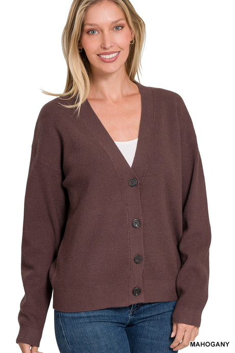Mahogany Viscose Sweater Cardigan