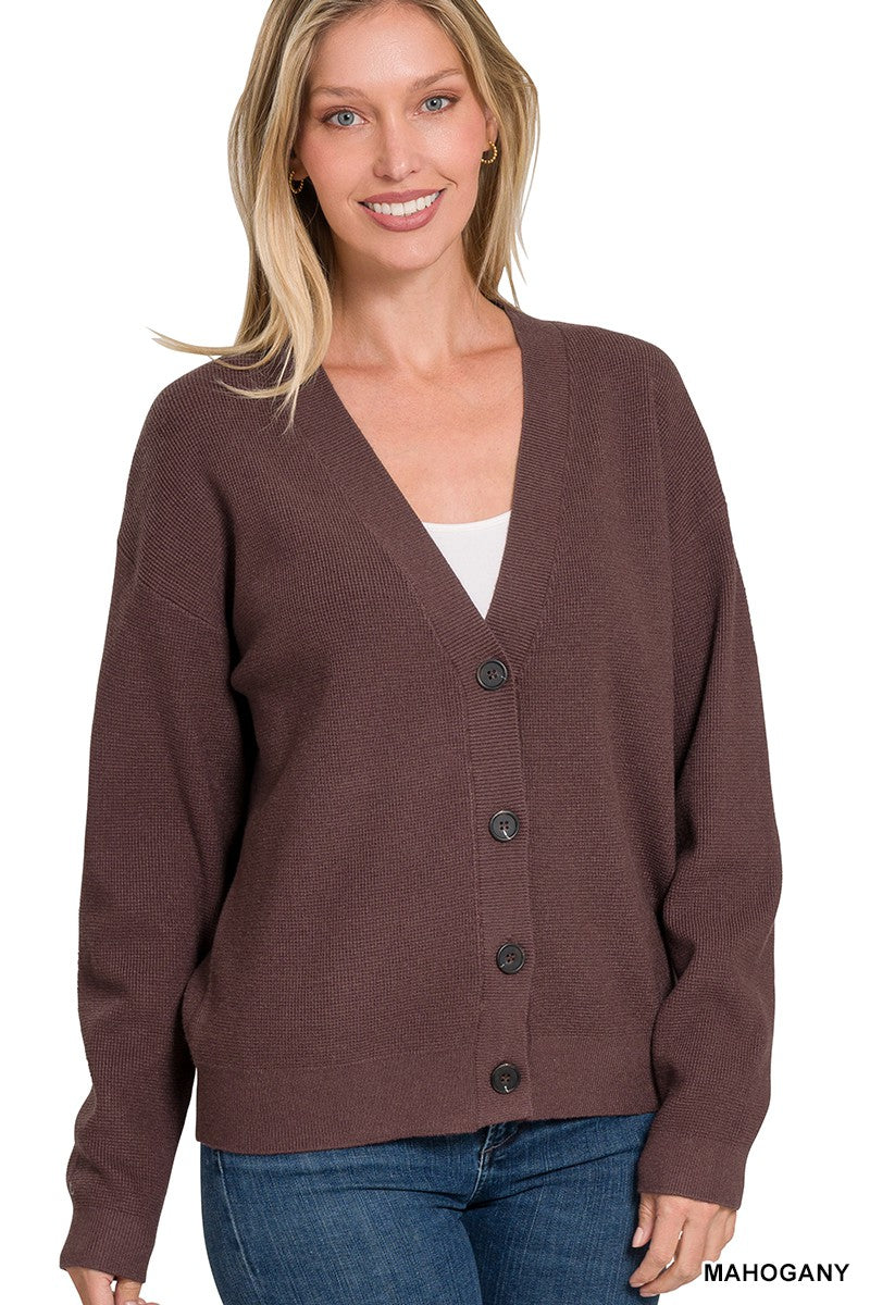 Mahogany Viscose Sweater Cardigan