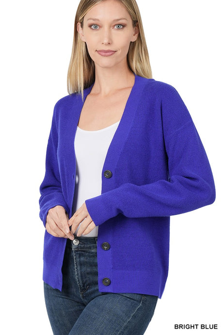Bright Blue Viscose Sweater Cardigan