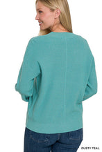 Dusty Teal Viscose Sweater Cardigan