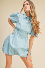 Blue Skies Bubble Hem Shirt Dress