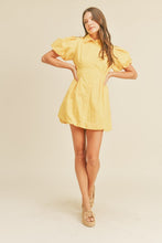 Yellow Bubble Hem Shirt Dress