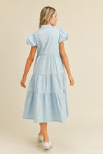 Sky Blue Button Down Midi Dress