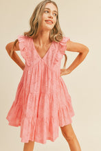 Coral Pink Eyelet Babydoll Mini Dress