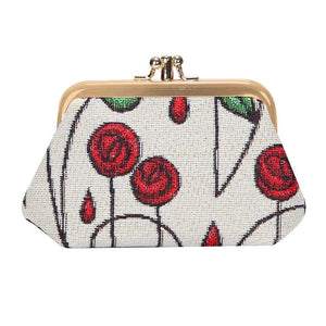 Simple Rose Coin Clasp Frame Purse Wallet
