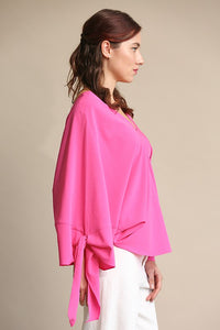 Fuchsia Batwing and Loose Fit Blouse