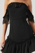 Black Emmy Off the Shoulder Mini Dress