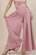 Blush Solid Color Women Wide Palazzo Pants