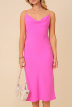 Hot Pink Brooklyn Airflow Cowl Neck Midi Dress