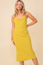 Gold Kiwi Brooklyn Airflow Cowl Neck Midi Dress