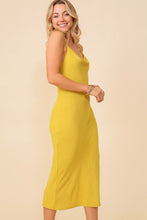 Gold Kiwi Brooklyn Airflow Cowl Neck Midi Dress