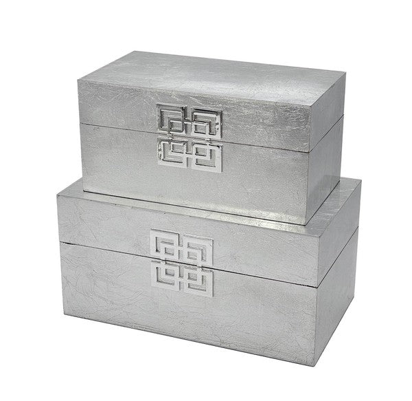 Silver Jewelry Storage Box - Set of 2