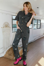 Charcoal Skull Print Twill Jumpsuit