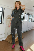 Charcoal Skull Print Twill Jumpsuit