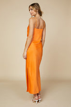 Sunkissed Orange Sleeveless Side Slit Midi Dress