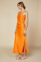 Sunkissed Orange Sleeveless Side Slit Midi Dress
