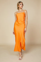 Sunkissed Orange Sleeveless Side Slit Midi Dress