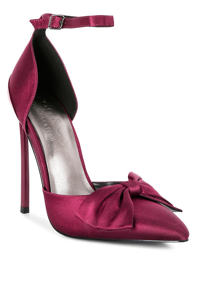 Burgundy embellished heels sale