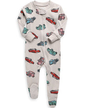 Grey Retro Car Baby Footie