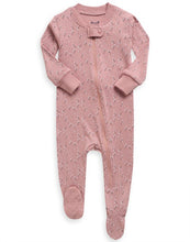 Pinkgrey Wind Flower Baby Footie