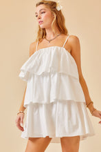 White Flounce Tiered Ruffle Dress