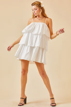 White Flounce Tiered Ruffle Dress