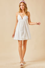 White Double Strap Bubble Skirt Mini Dress