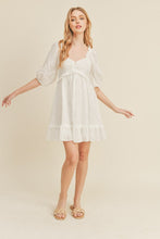 White Eyelet Babydoll Mini Dress