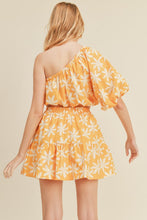 Yellow Plumeria Floral One Shoulder Top And Skirt Set