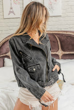 Black Charcoal Vintage Washed Rider Jacket