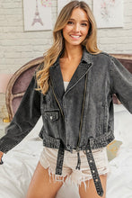 Black Charcoal Vintage Washed Rider Jacket