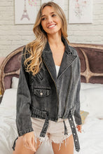 Black Charcoal Vintage Washed Rider Jacket