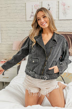 Black Charcoal Vintage Washed Rider Jacket