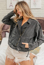 Black Charcoal Vintage Washed Rider Jacket