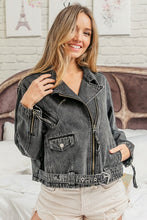 Black Charcoal Vintage Washed Rider Jacket