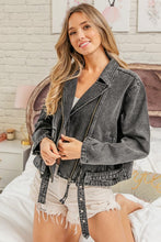 Black Charcoal Vintage Washed Rider Jacket