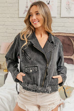 Black Charcoal Vintage Washed Rider Jacket