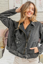 Black Charcoal Vintage Washed Rider Jacket