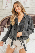 Black Charcoal Vintage Washed Rider Jacket