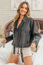 Black Charcoal Vintage Washed Rider Jacket