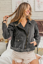 Black Charcoal Vintage Washed Rider Jacket