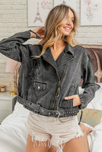 Black Charcoal Vintage Washed Rider Jacket