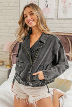 Black Charcoal Vintage Washed Rider Jacket